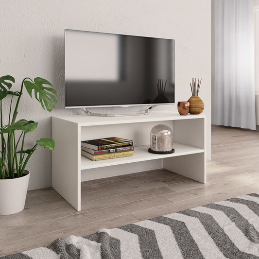 Meuble TV blanc 80x40x40cm en bois