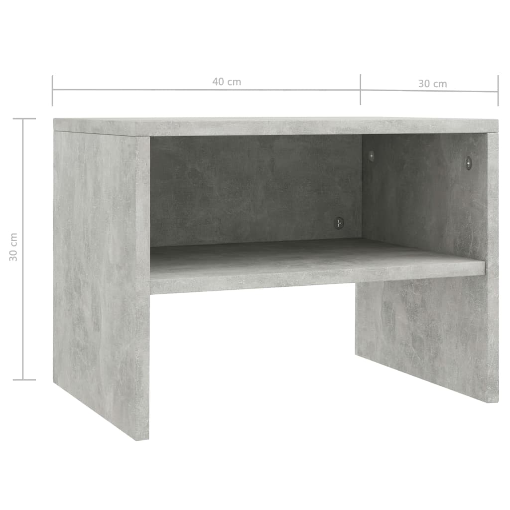 Table de chevet gris béton 40x30x30 cm en bois