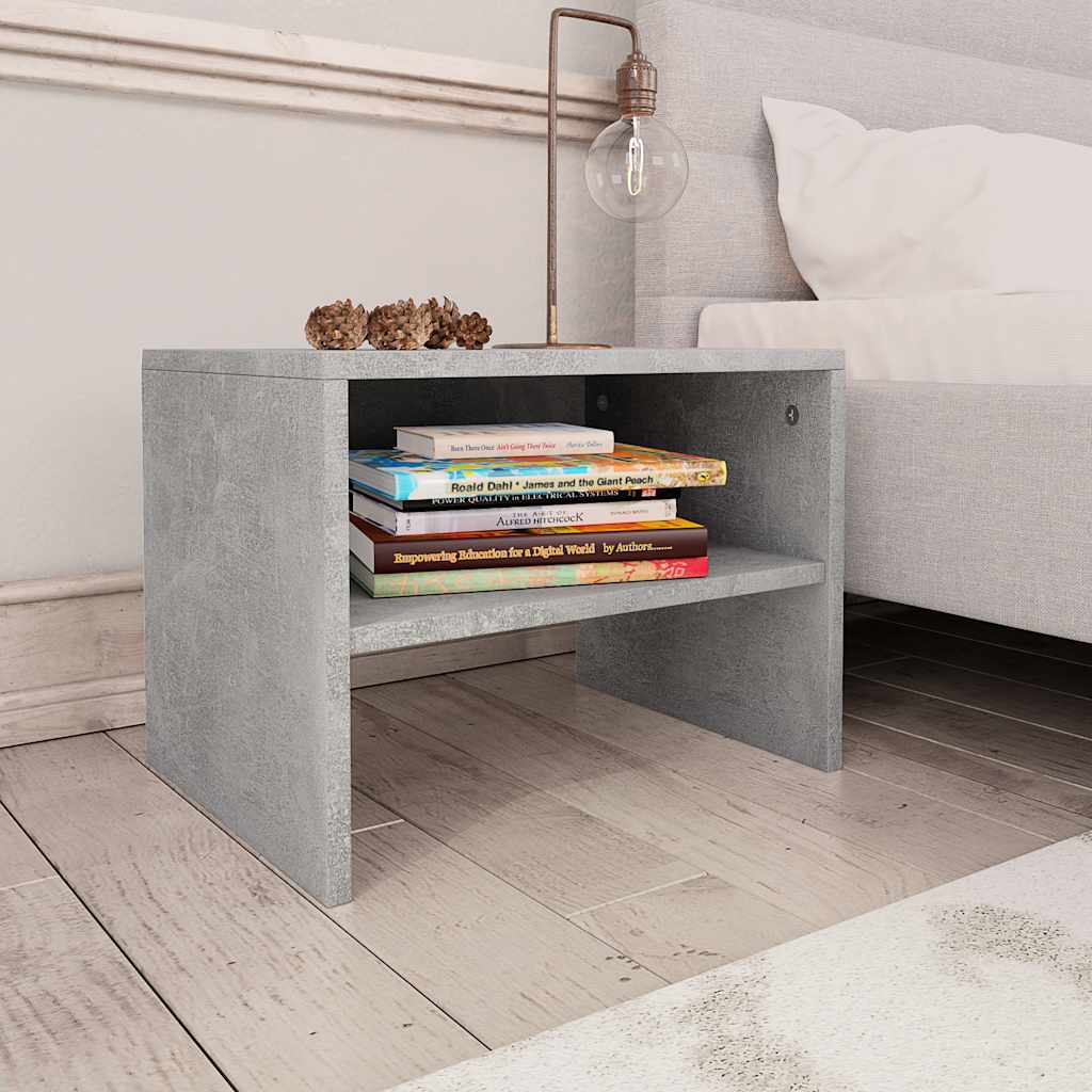 Nachttische 2 Stk. Betongrau 40x30x30 cm Holzwerkstoff