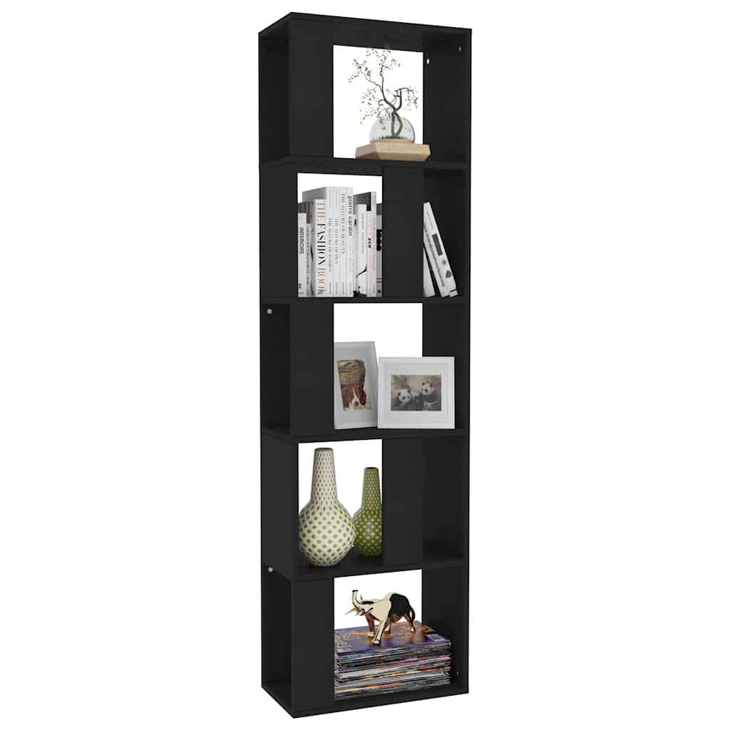 Bücherregal/Raumteiler Schwarz 45x24x159 cm Holzwerkstoff