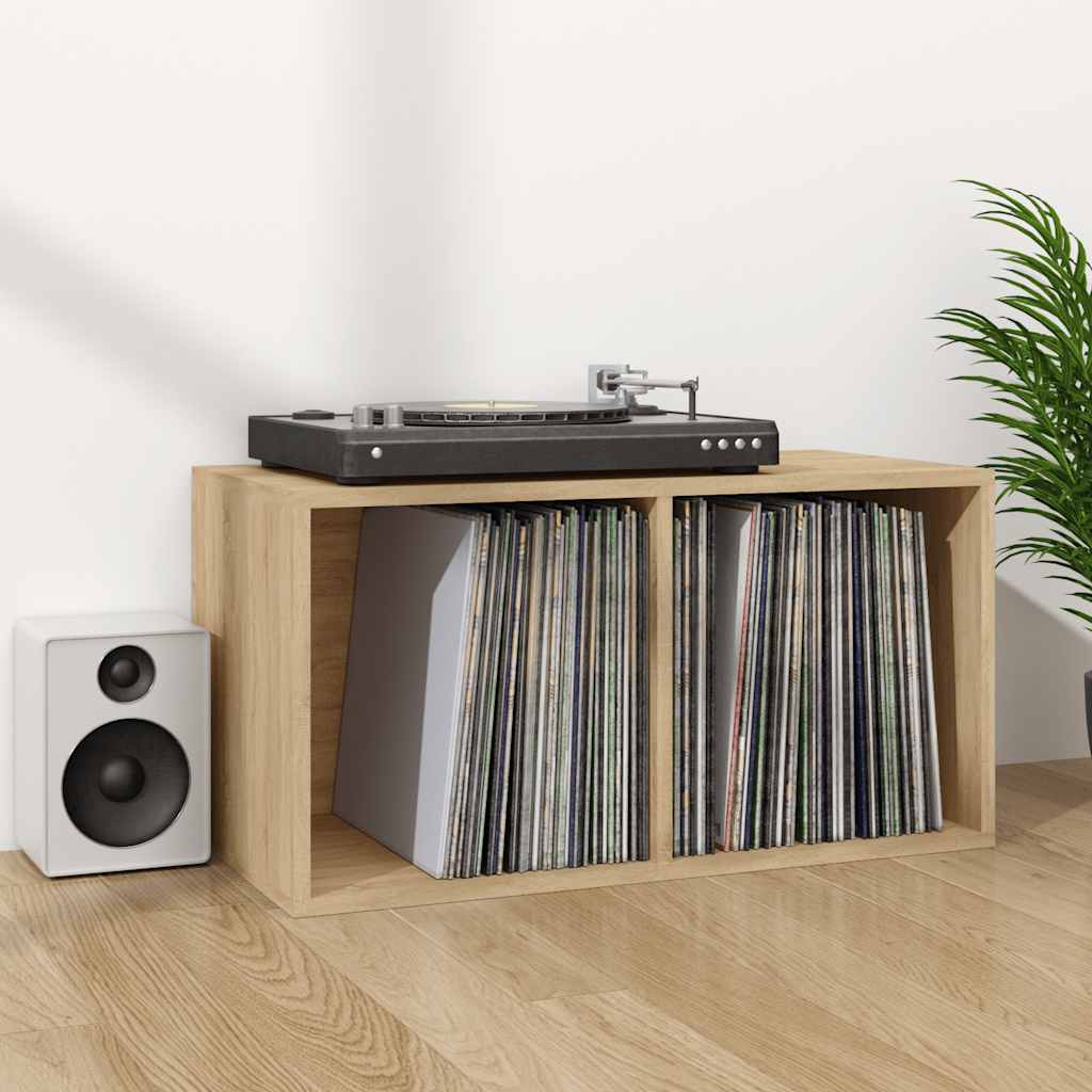 Schallplatten-Aufbewahrungsbox Sonoma Eiche 71x34x36 cm