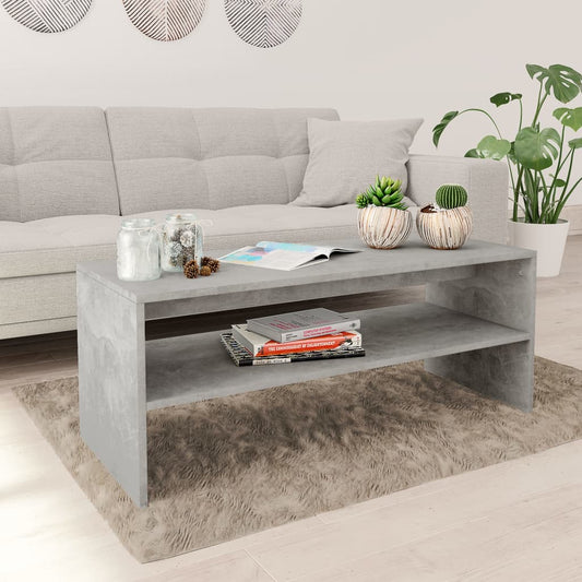 Table basse gris béton 100x40x40 cm en bois