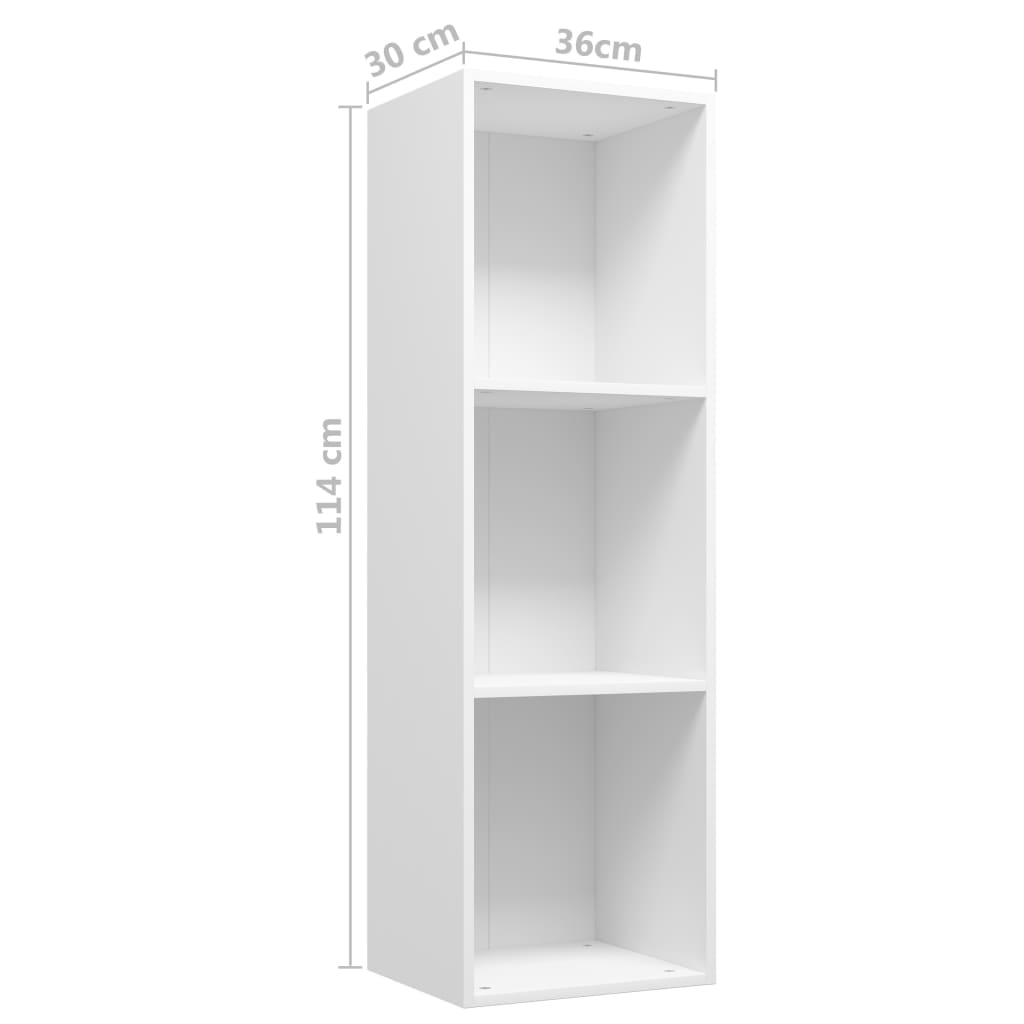 Bibliothèque/meuble TV blanc 36x30x114 cm matériau bois