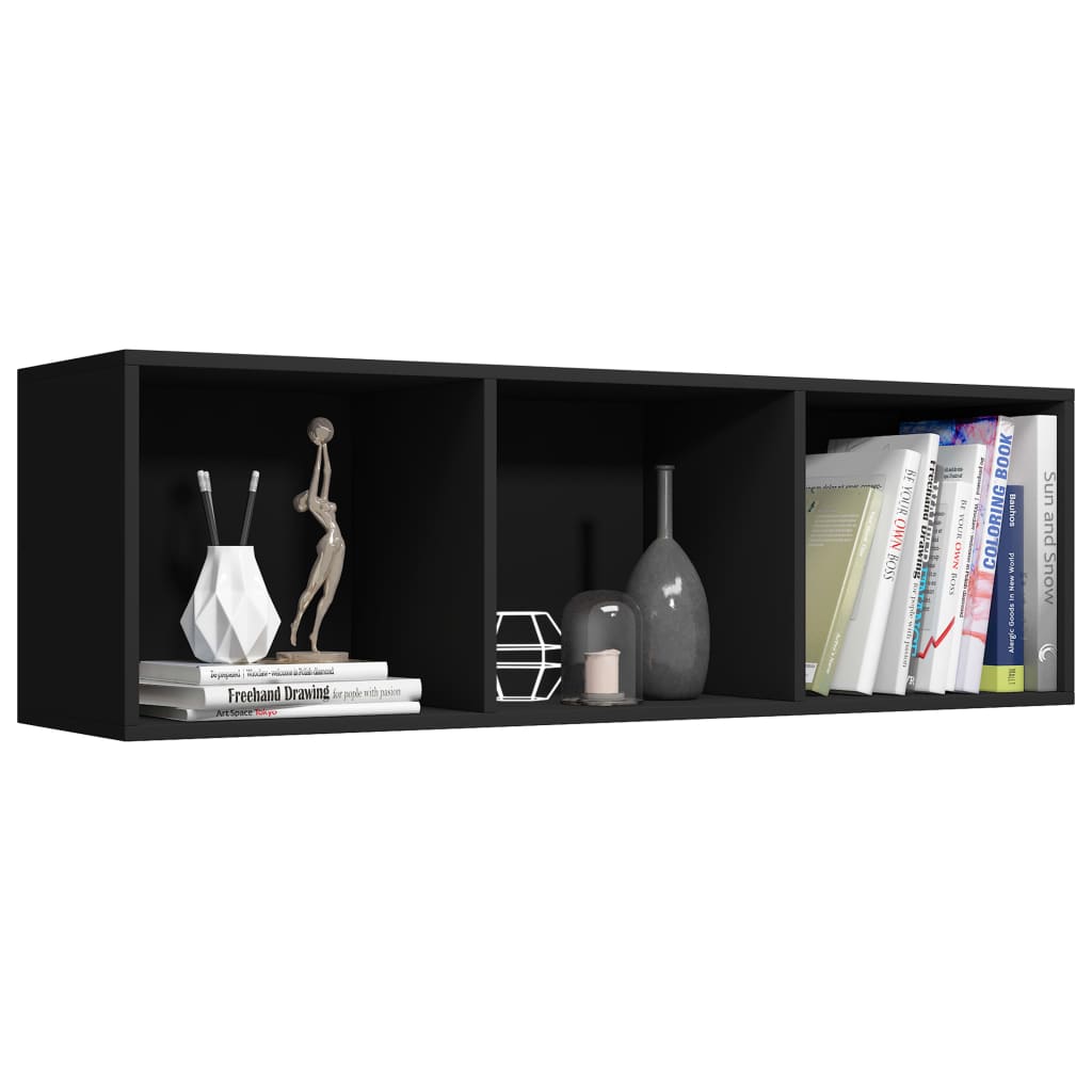 Bücherregal/TV-Schrank Schwarz 36x30x114 cm Holzwerkstoff