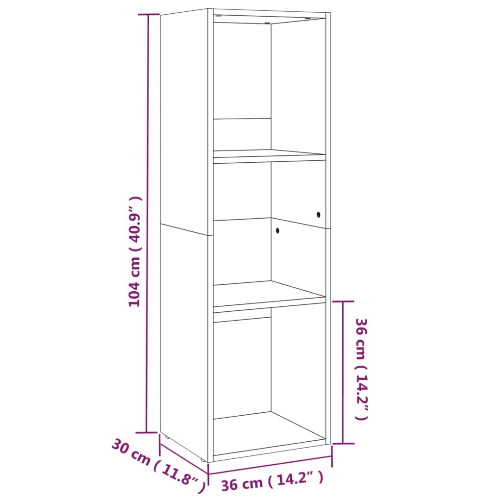 Bibliothèque/meuble TV chêne Sonoma 36x30x114 cm matériau bois