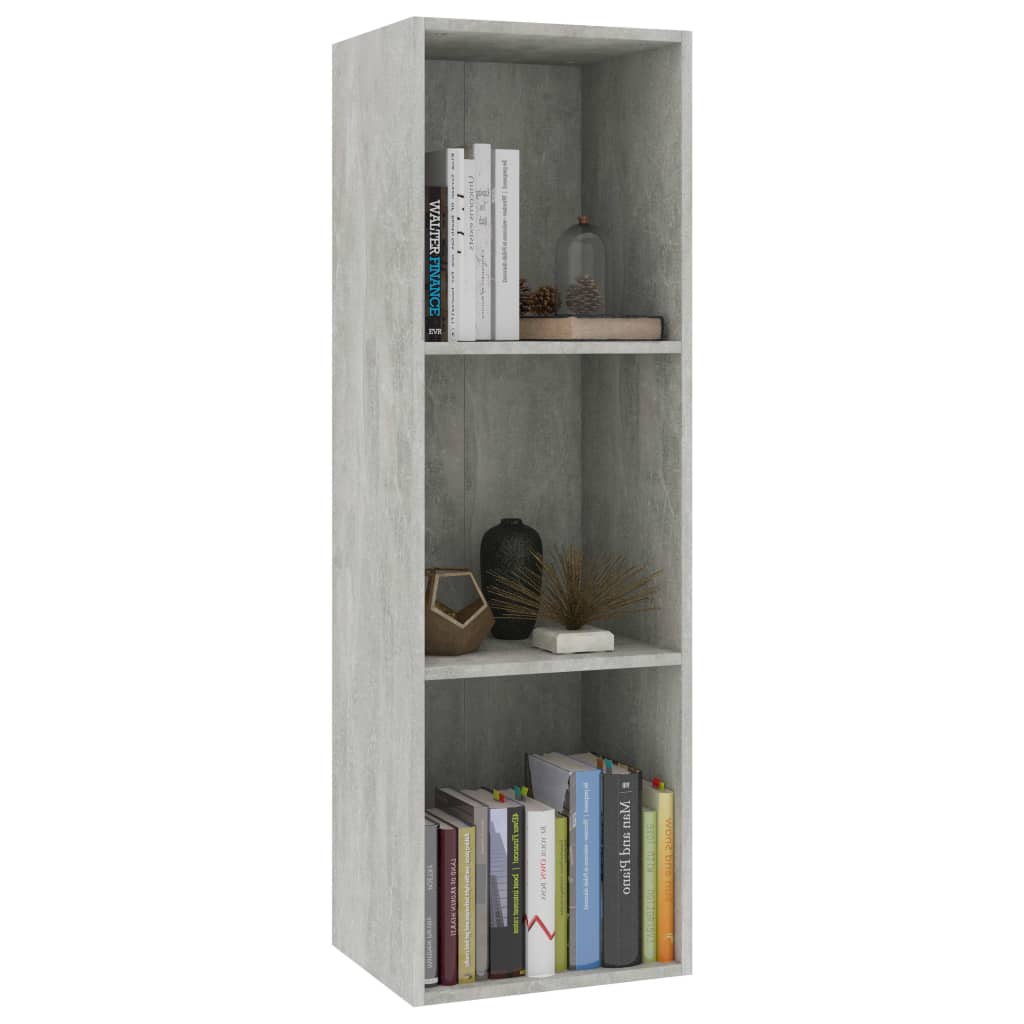 Bibliothèque/meuble TV gris béton 36x30x114 cm matériau bois