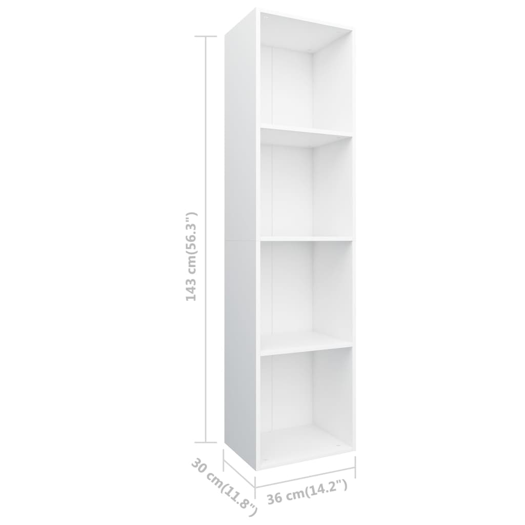 Bibliothèque/meuble TV blanc 36×30×143 cm matériau bois