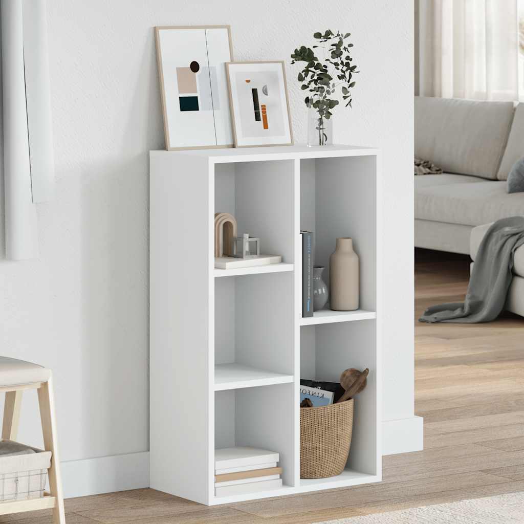 Bücherregal/Sideboard Weiß 50x25x80 cm Holzwerkstoff