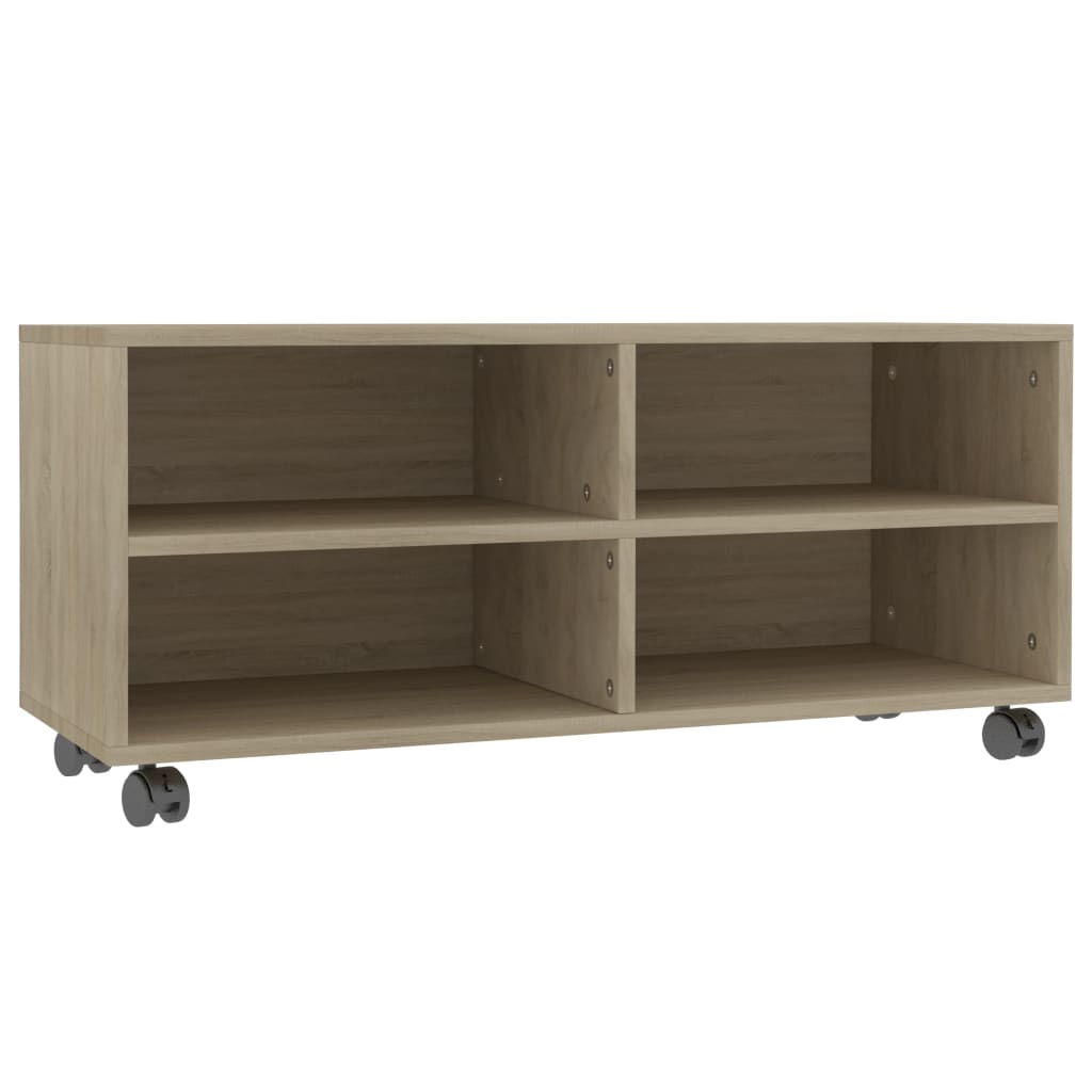Meuble TV à roulettes Chêne Sonoma 90x35x35 cm matériau bois