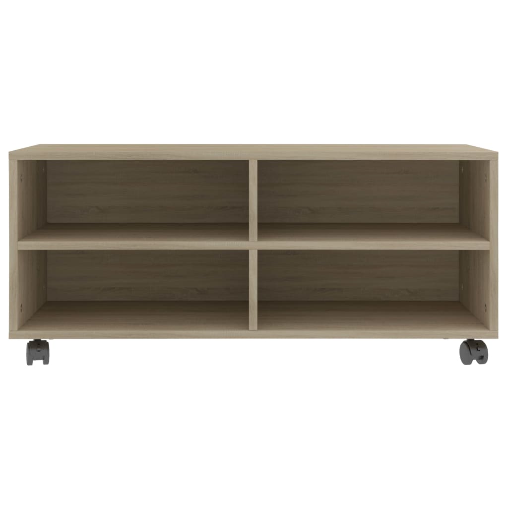 Meuble TV à roulettes Chêne Sonoma 90x35x35 cm matériau bois