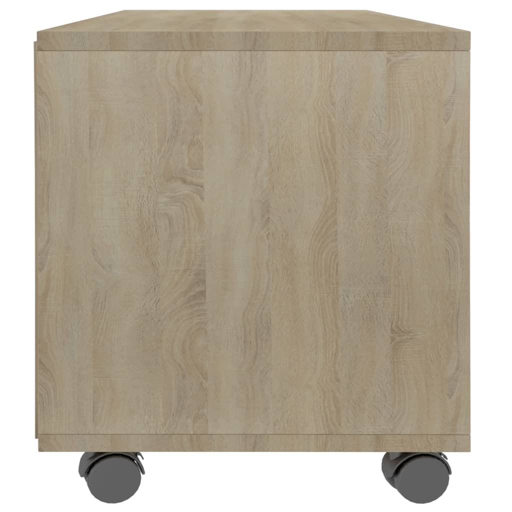 Meuble TV à roulettes Chêne Sonoma 90x35x35 cm matériau bois