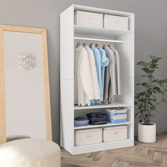 Armoire blanche 100×50×200 cm matériau bois