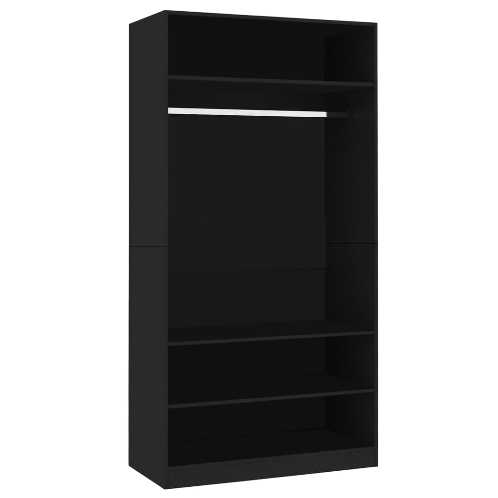 Armoire noire 100x50x200 cm matière bois