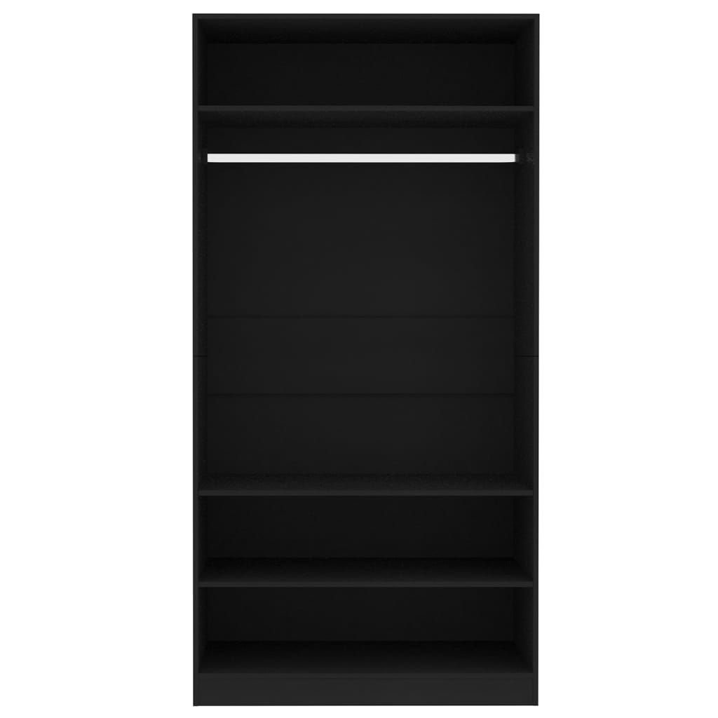 Armoire noire 100x50x200 cm matière bois