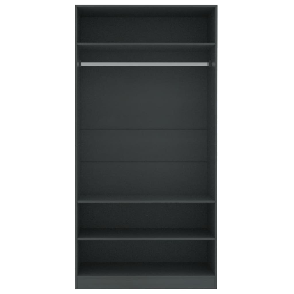 Kleiderschrank Grau 100x50x200 cm Holzwerkstoff