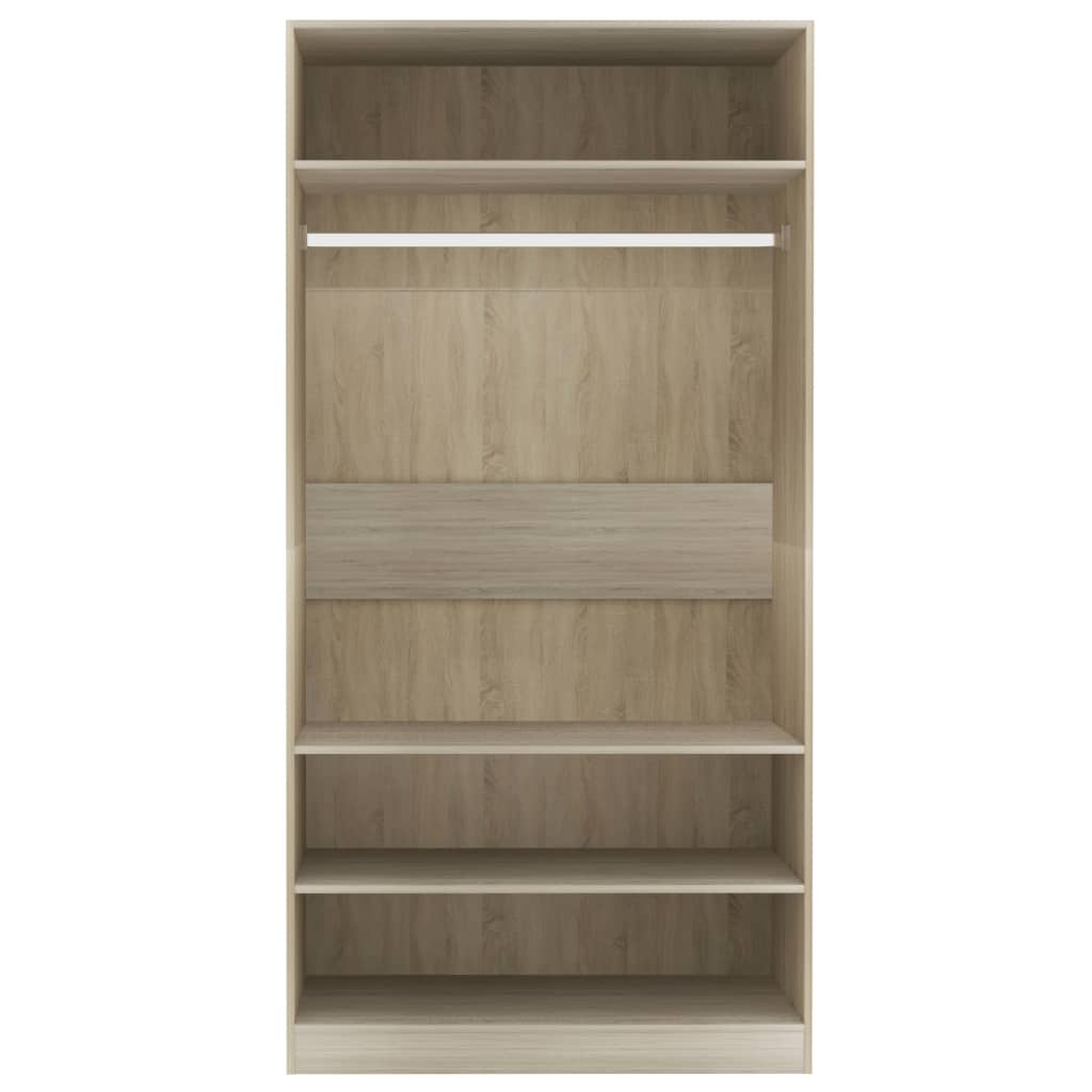 Kleiderschrank Sonoma-Eiche 100x50x200 cm Holzwerkstoff