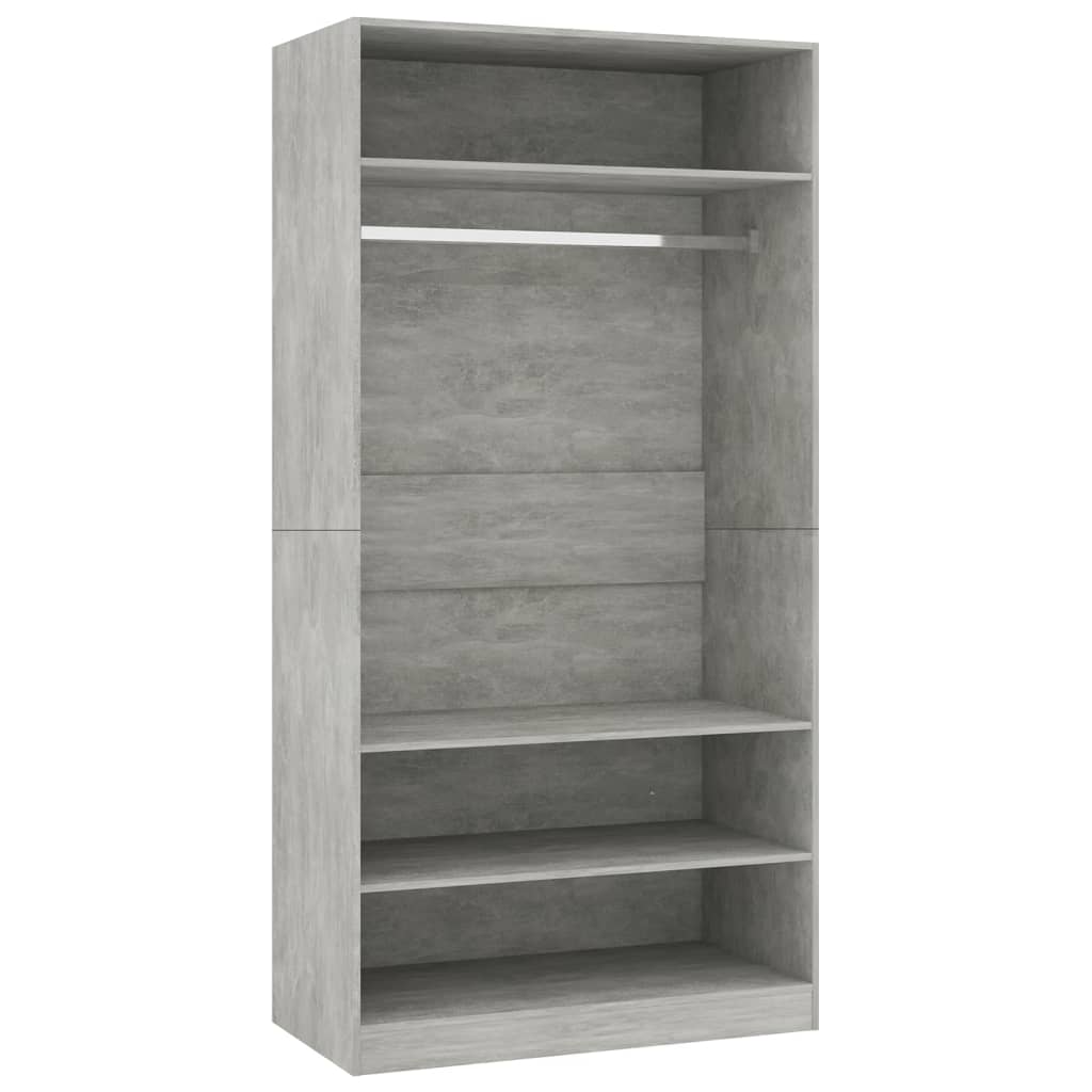 Armoire gris béton 100x50x200 cm en bois