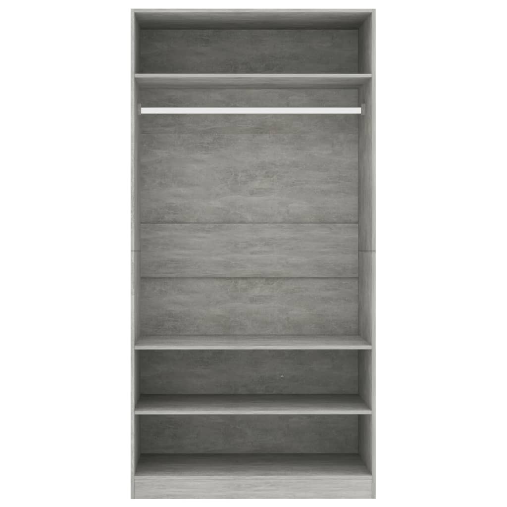 Armoire gris béton 100x50x200 cm en bois