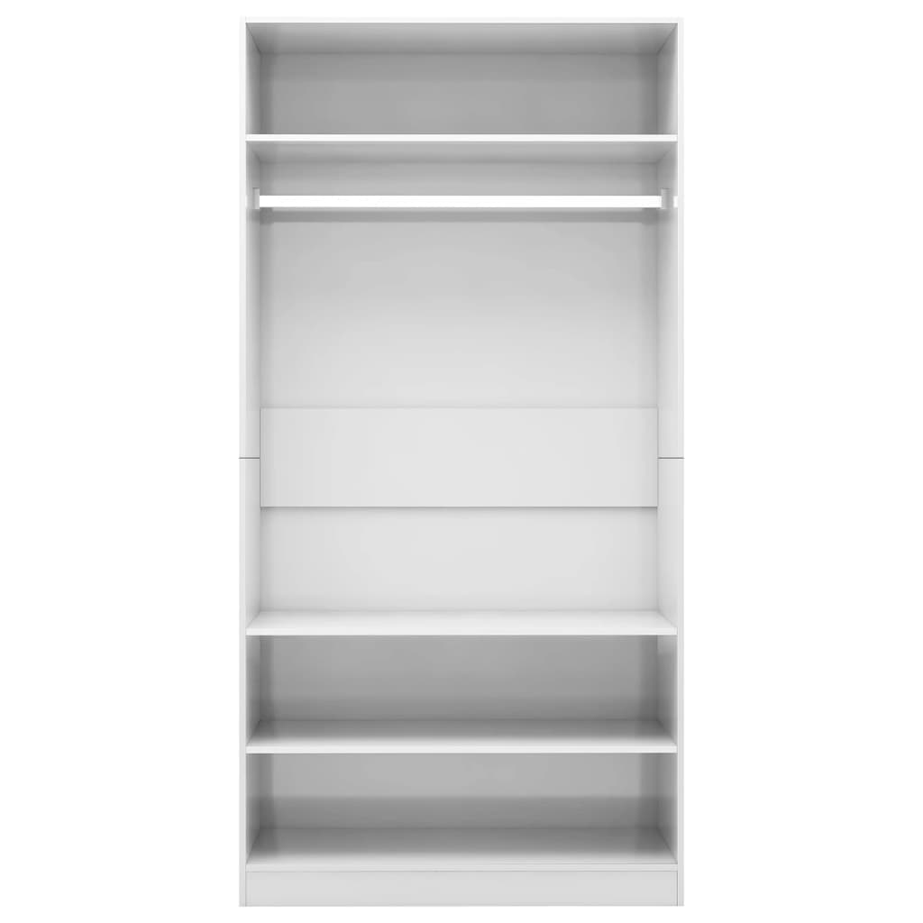 Armoire blanc brillant 100x50x200 cm en bois