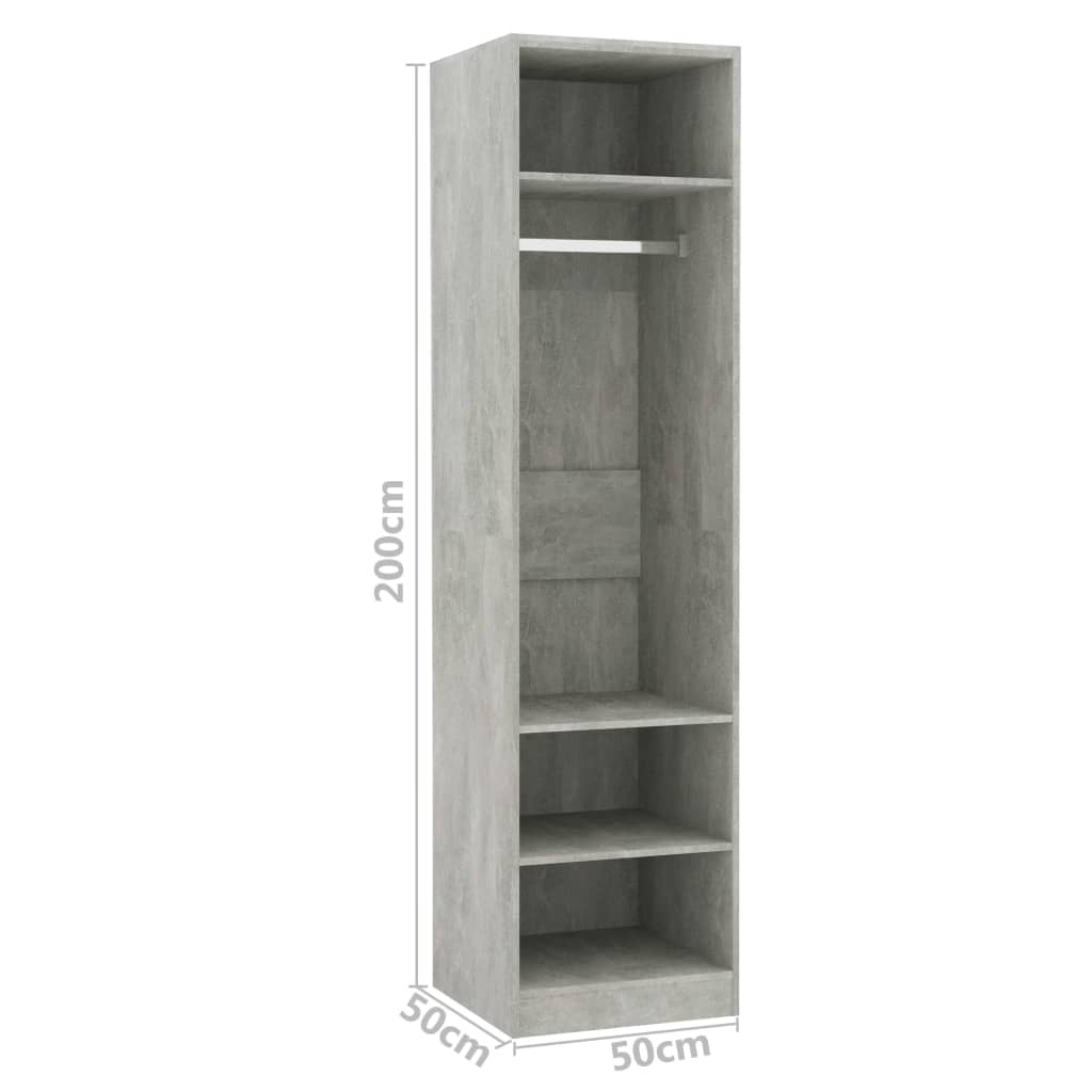 Armoire gris béton 50x50x200 cm en bois