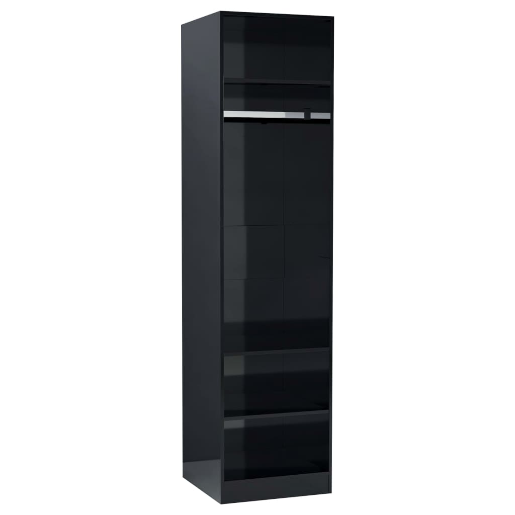 Kleiderschrank Hochglanz-Schwarz 50x50x200 cm Holzwerkstoff