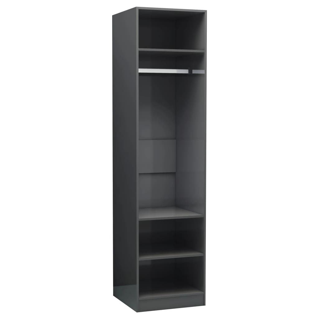 Kleiderschrank Hochglanz-Grau 50x50x200 cm Holzwerkstoff