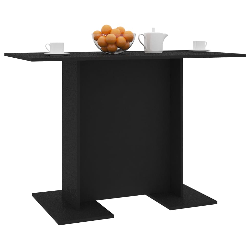 Table à manger noire 110x60x75 cm en bois