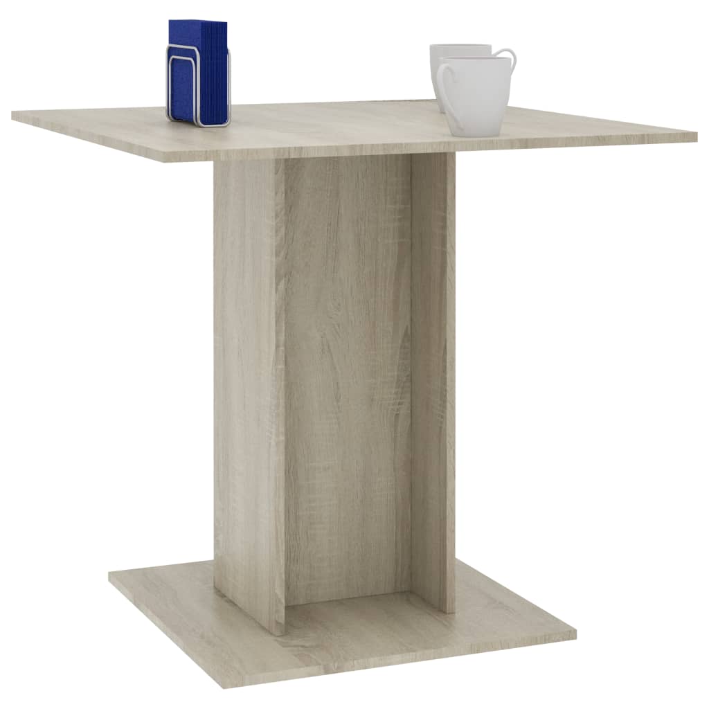 Table à manger chêne Sonoma 80x80x75 cm matériau bois