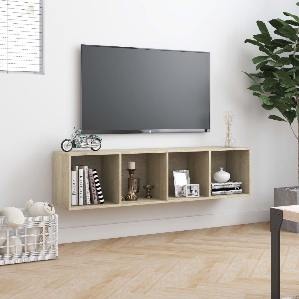 Bücherregal/TV-Schrank Sonoma-Eiche 143×30×36 cm