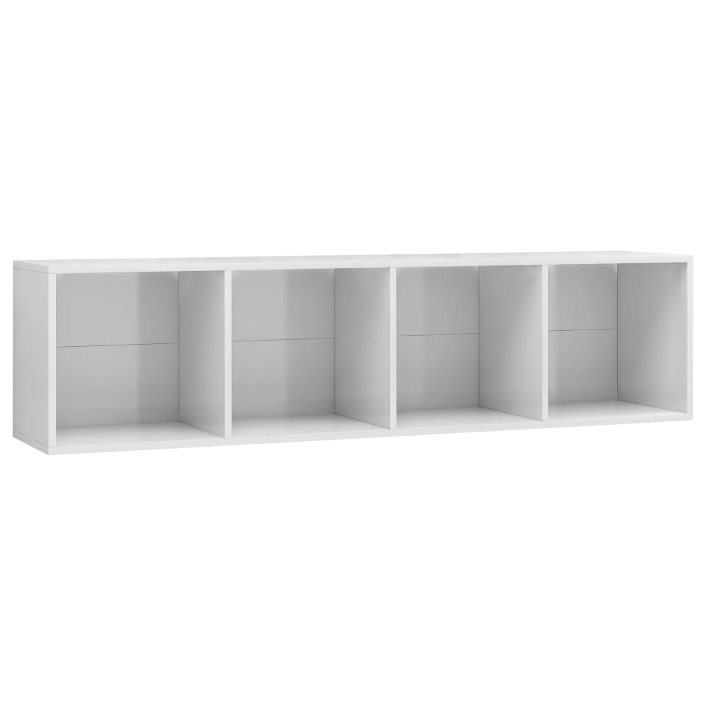 Bücherregal/TV-Schrank Hochglanz-Weiß 143×30×36 cm