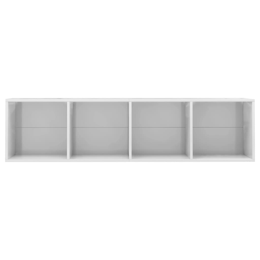 Bücherregal/TV-Schrank Hochglanz-Weiß 143×30×36 cm