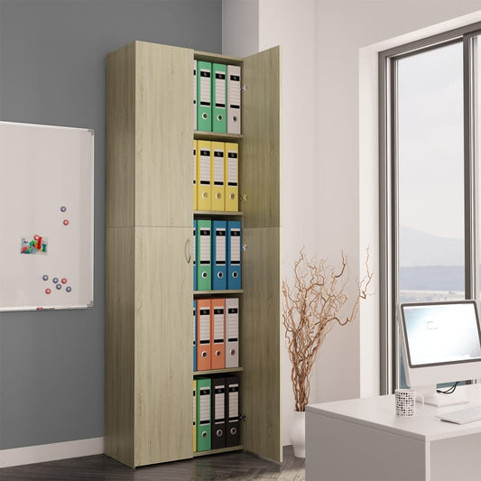 Armoire de bureau chêne Sonoma 60x32x190 cm en bois