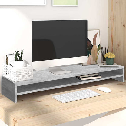 Monitorständer Betongrau 100x24x13 cm Holzwerkstoff