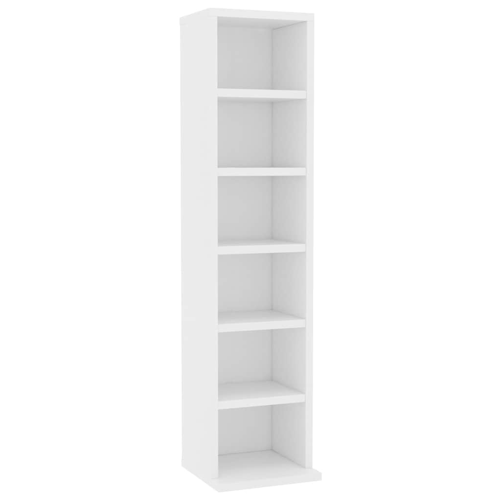 CD-Schrank Weiß 21x20x88 cm Holzwerkstoff