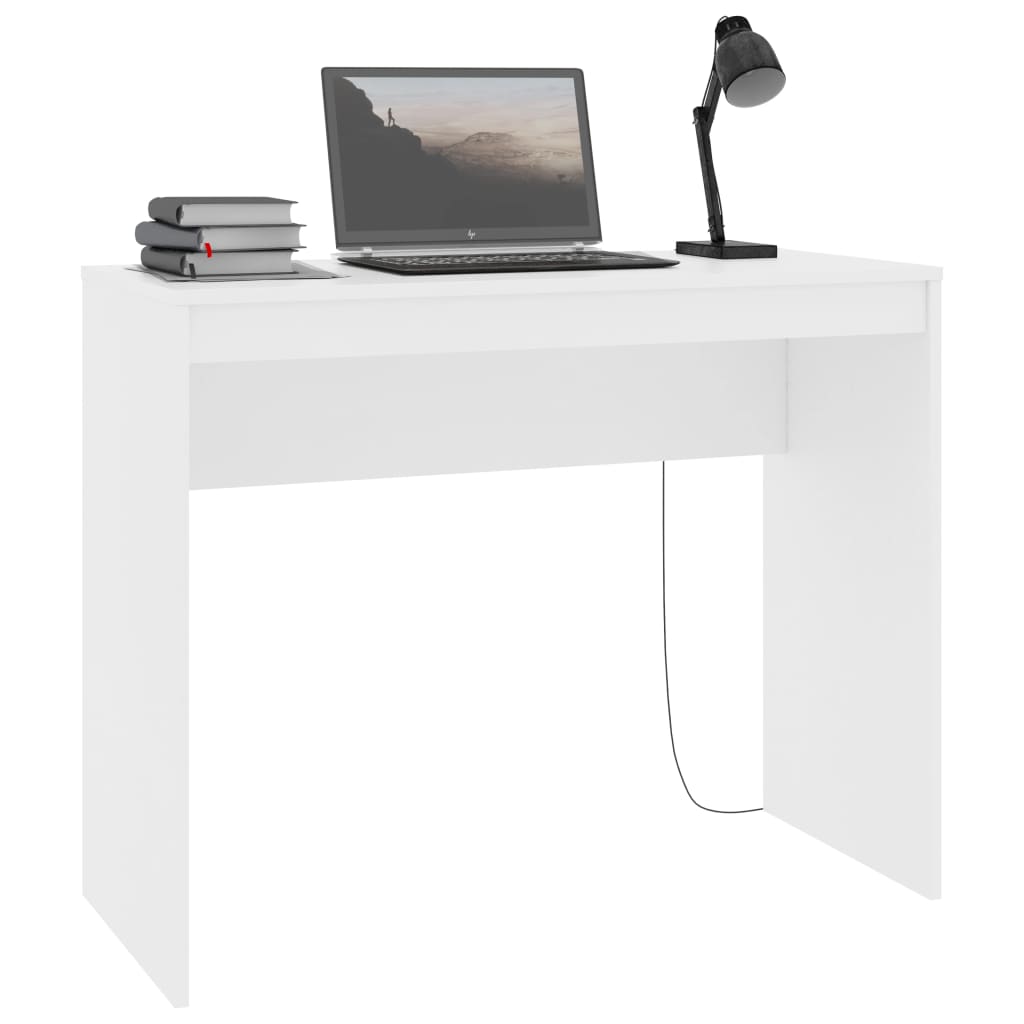 Bureau blanc 90×40×72 cm matériau bois