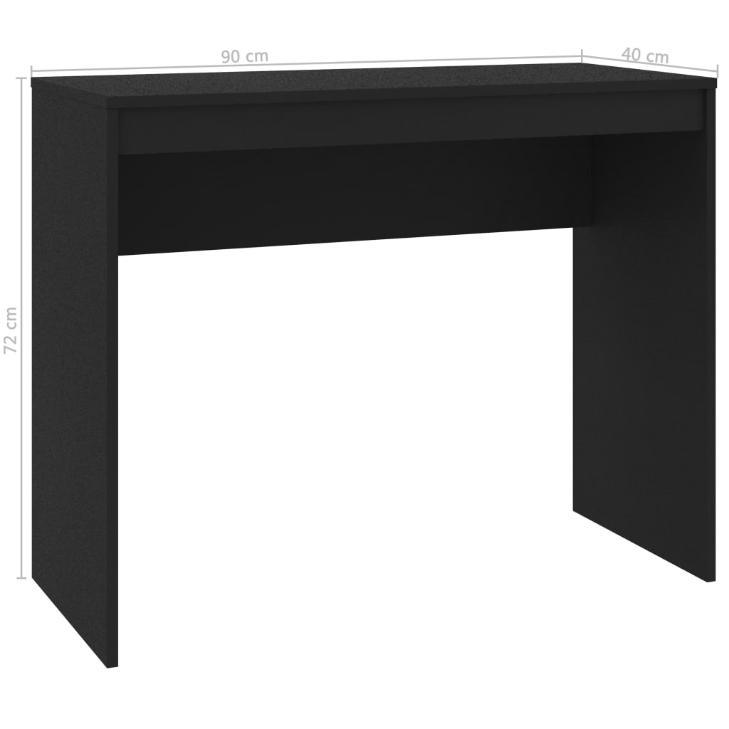 Bureau noir 90x40x72 cm en bois