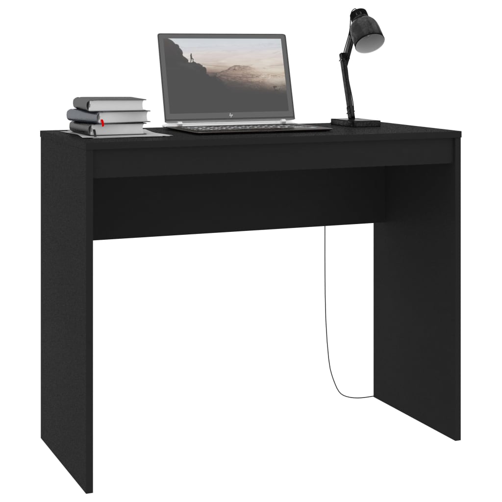 Bureau noir 90x40x72 cm en bois