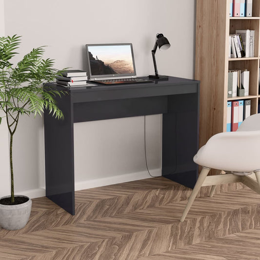 Schreibtisch Hochglanz-Grau 90x40x72 cm Holzwerkstoff