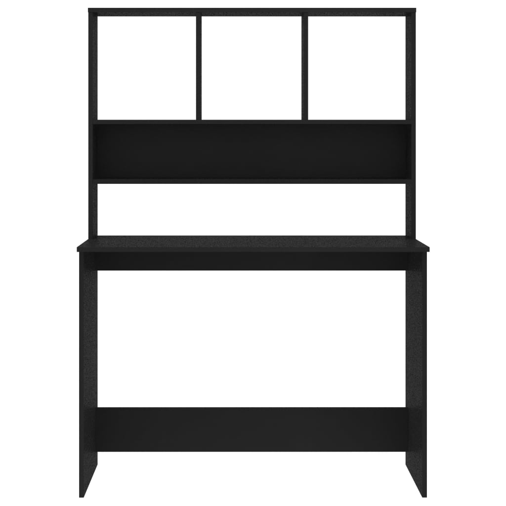 Schreibtisch mit Regalen Schwarz 110x45x157 cm Holzwerkstoff