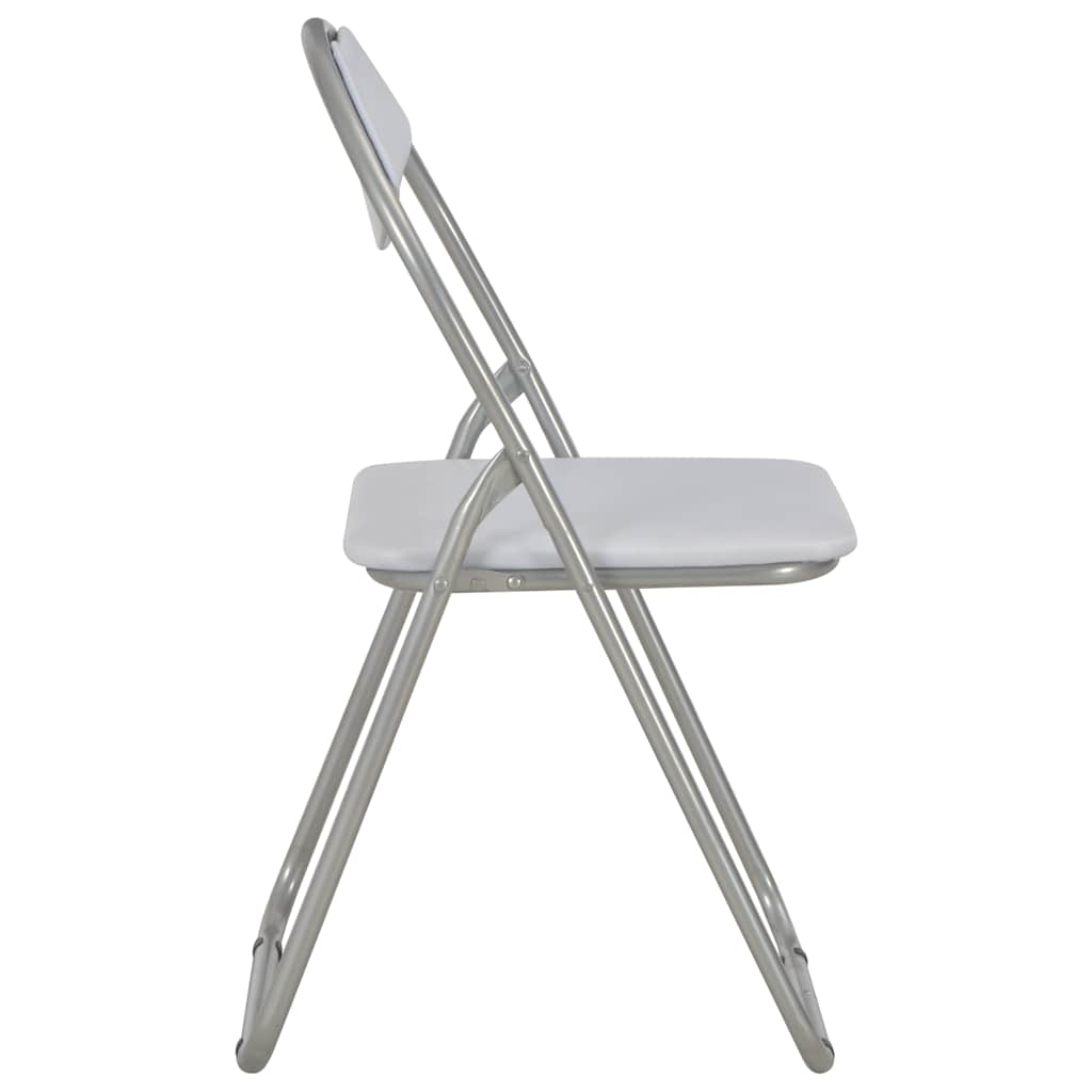 Klappstühle, 2 Stück, weißes Kunstleder