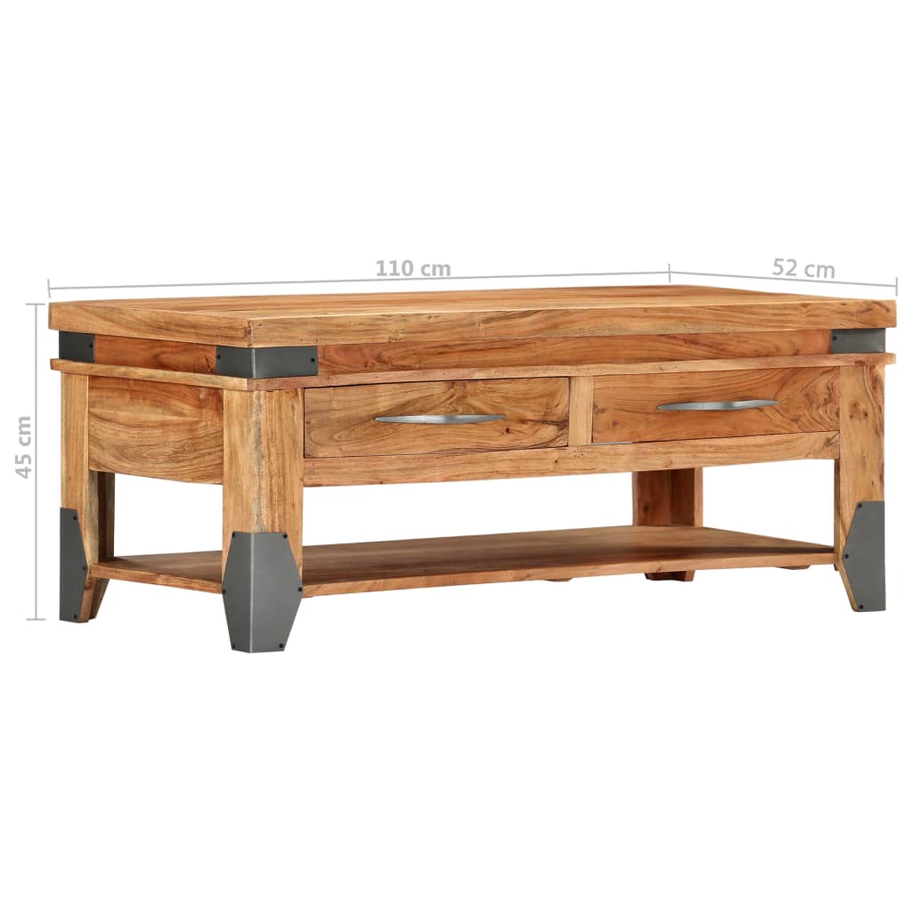 Coffee table 110x52x45 cm solid acacia wood
