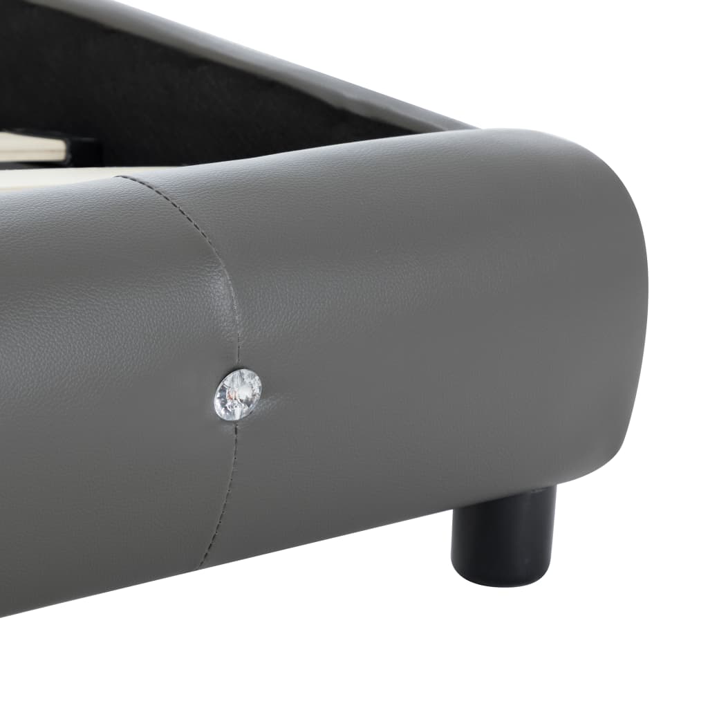 Bettgestell Grau Kunstleder 180x200 cm