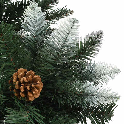 Künstlicher Weihnachtsbaum Kiefernzapfen Weißem Glitzer 210 cm