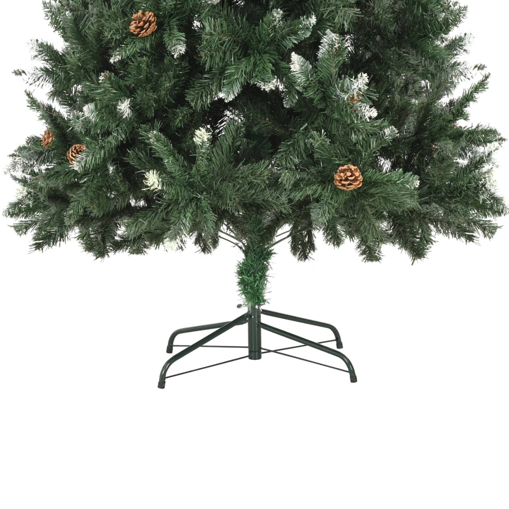 Künstlicher Weihnachtsbaum Kiefernzapfen Weißem Glitzer 210 cm