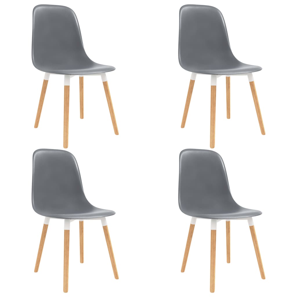 Esszimmerstühle 4 Stk. Grau Kunststoff