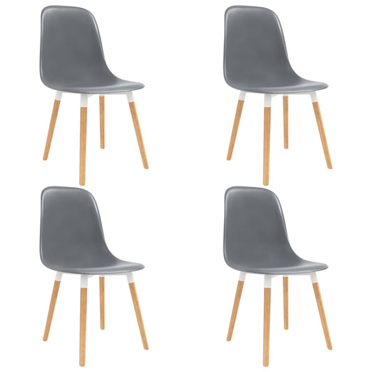 Esszimmerstühle 4 Stk. Grau Kunststoff