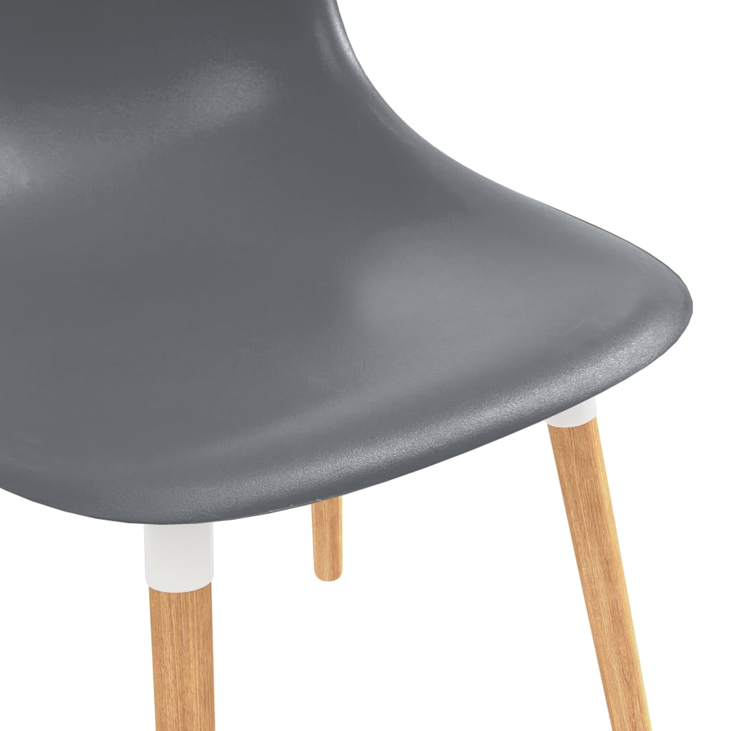 Esszimmerstühle 4 Stk. Grau Kunststoff