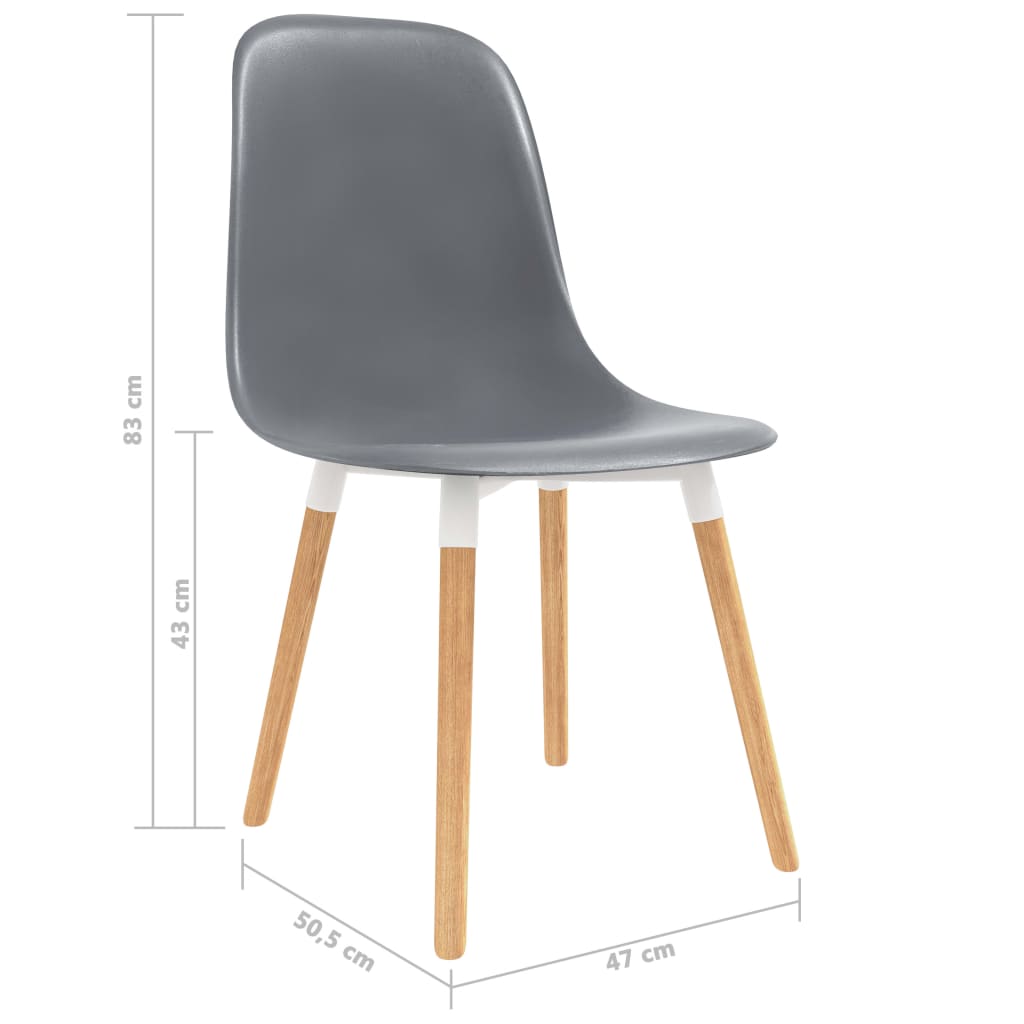Esszimmerstühle 4 Stk. Grau Kunststoff