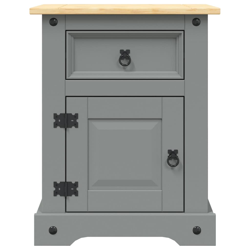 Nachttisch im Mexiko-Stil Corona Kiefernholz Grau 53x39x67 cm