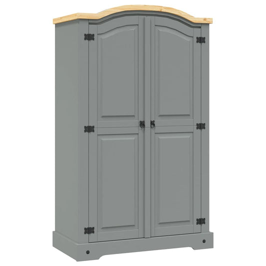 Wardrobe Mexican style pinewood 2 doors grey